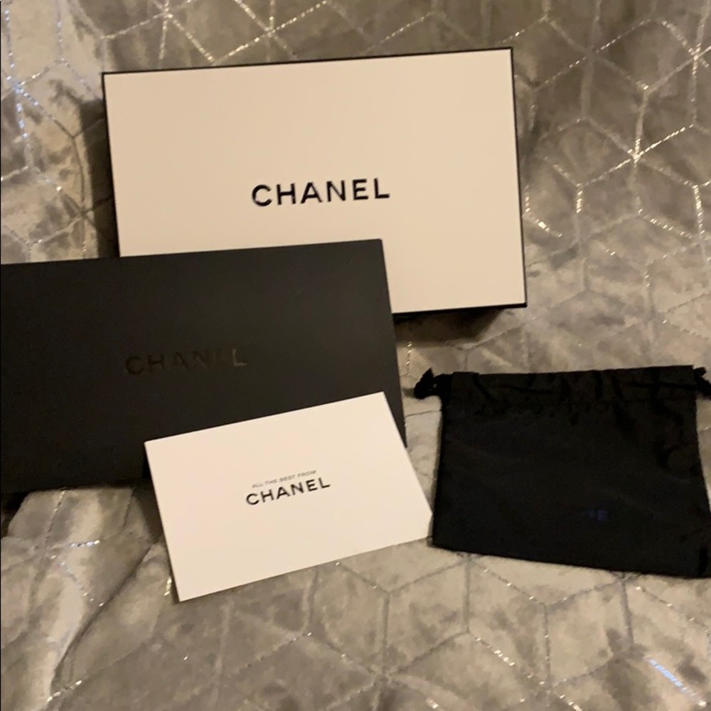 Chanel box with pouch and card